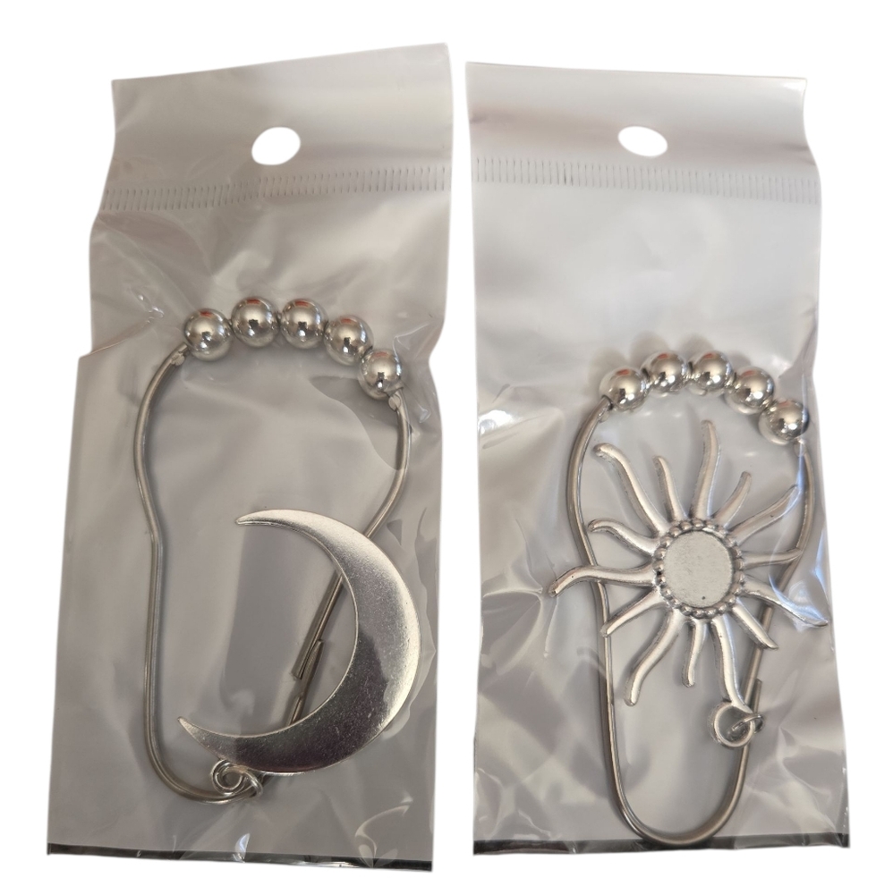 Silver Moon and Sun Shower Curtain Hooks - Picture 6 of 8